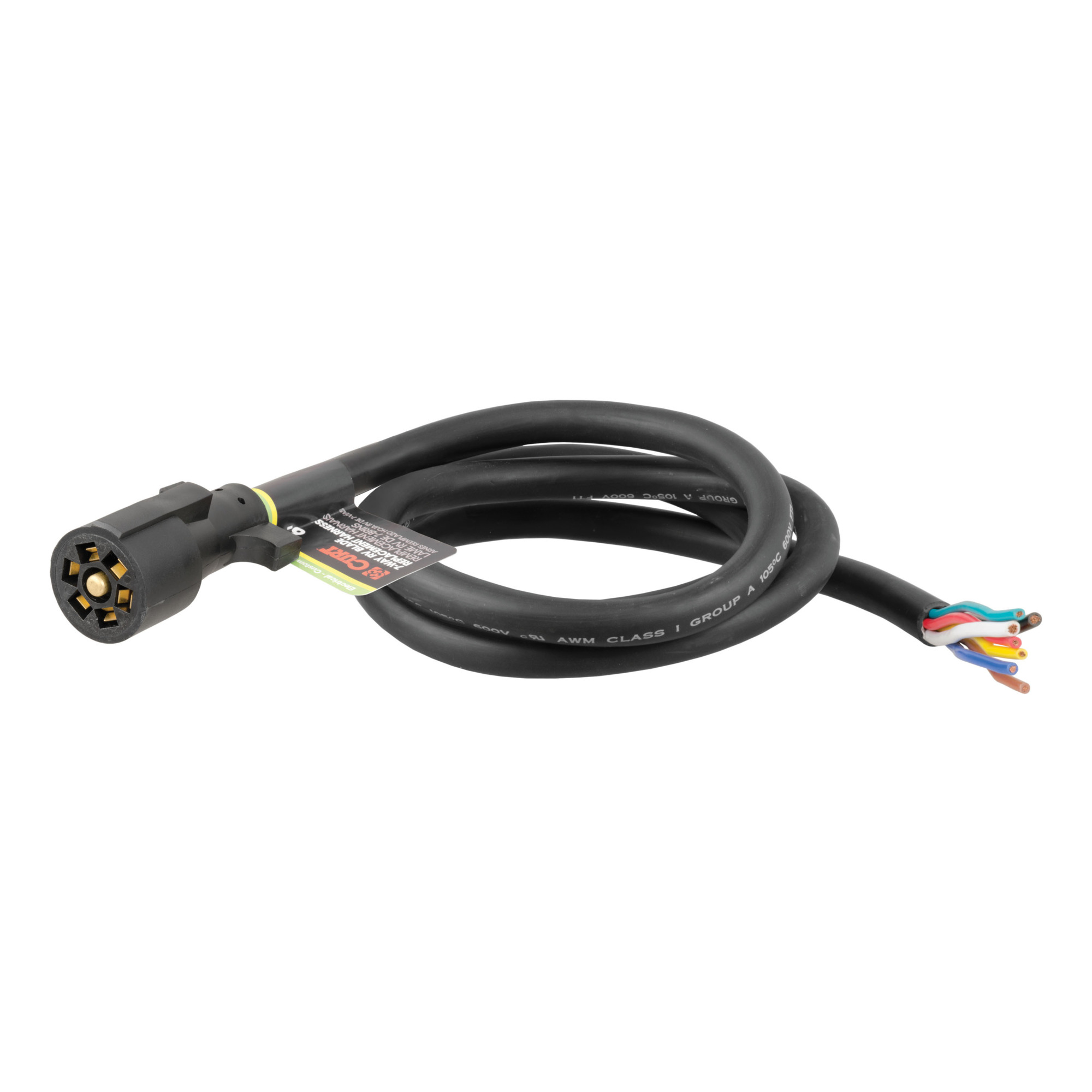 Curt Manufacturing Replacement 7-Pin RV Blade Trailer Wiring Harness Plug — 6ft. Blunt-Cut Wires, Model# 56601